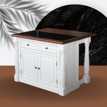 Crosley Furniture Seaside Kitchen Island with Solid Granite Top (2)